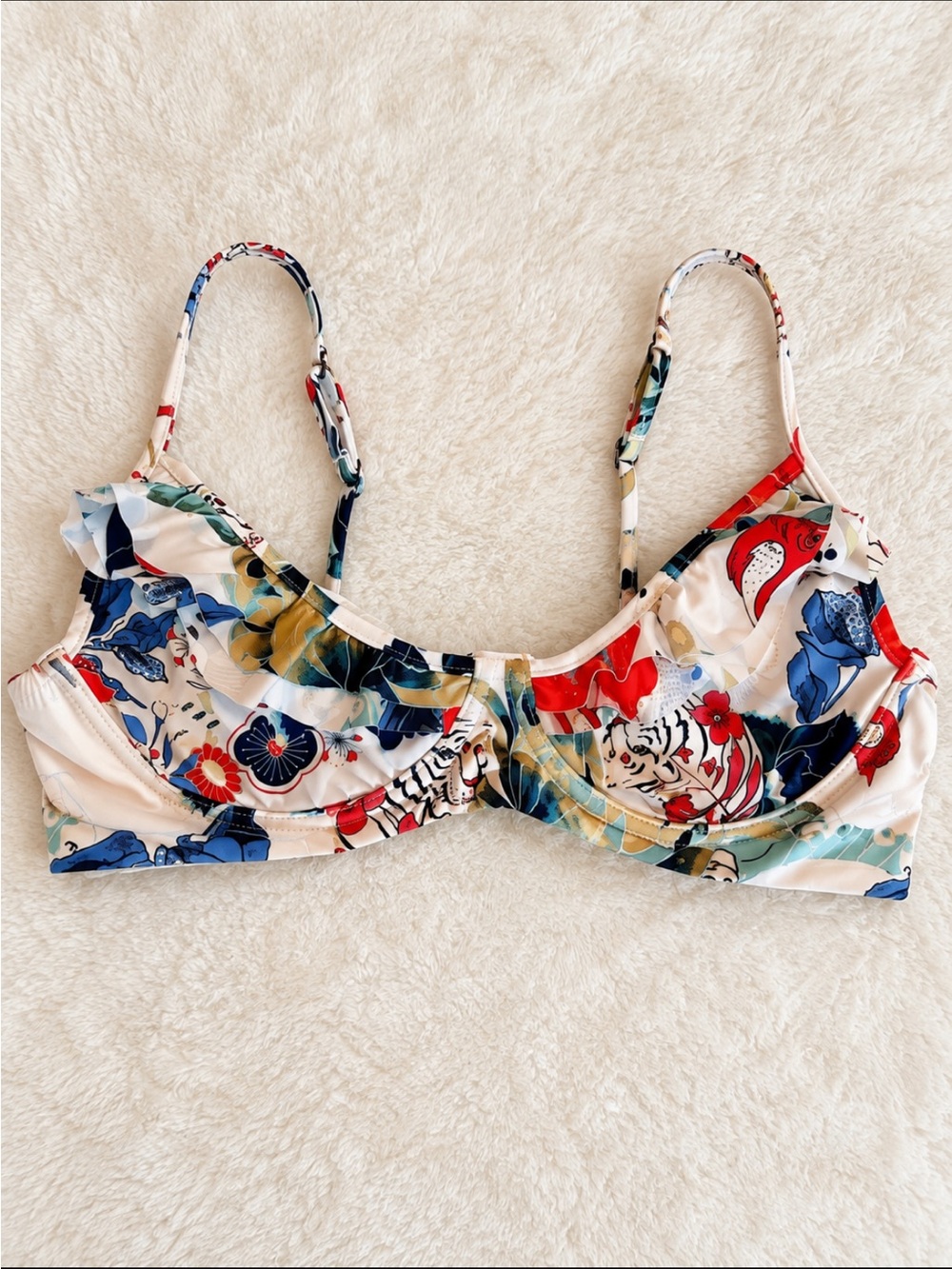 New! Maaji colorful floral ruffle bikini top 34401